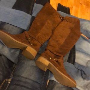 Brown Suede Riding Boots